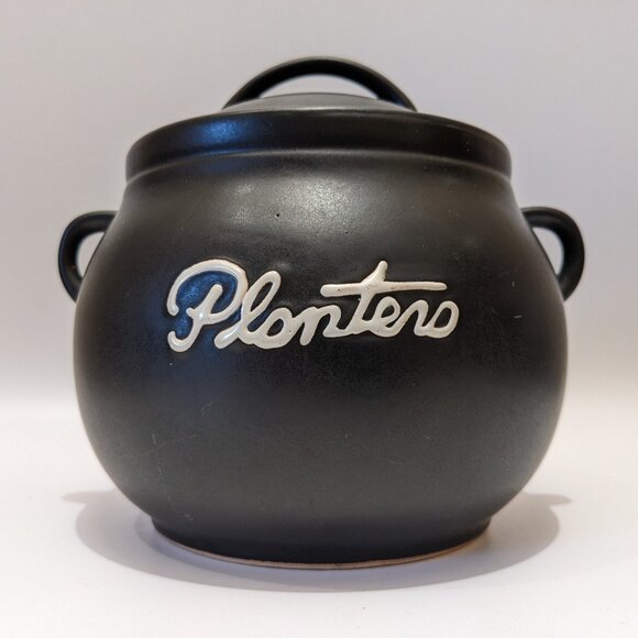 Vintage 1970s Planters Peanut Ceramic Crock Cookie Jar Bean Pot Kitchen Storage - Picture 1 of 8